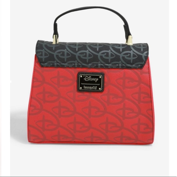 Loungefly Disney Logo Red & Black Crossbody Bag - Picture 4 of 8